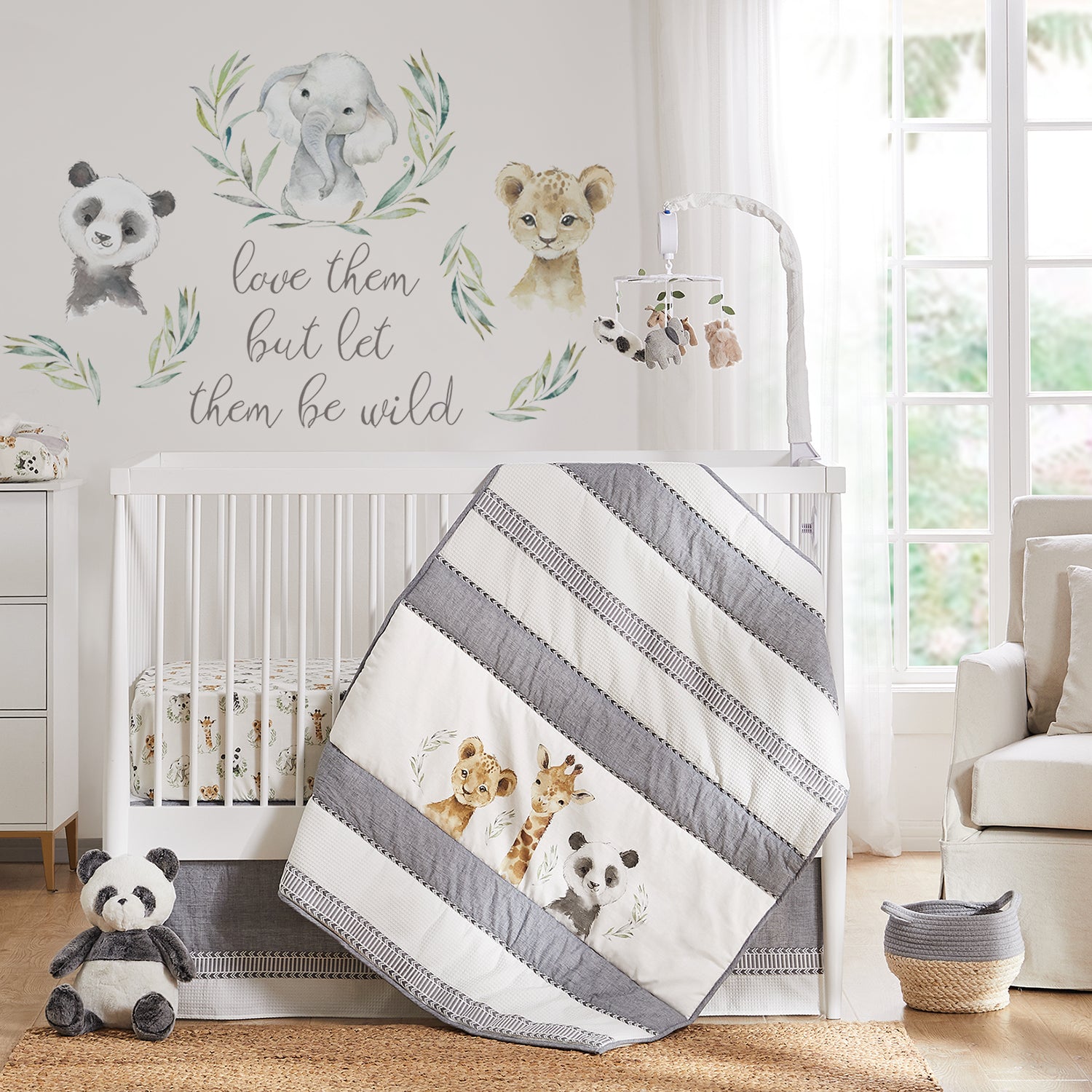 Soft Mozambique Allover Animal Print Crib Fitted Sheet - Breathable Cotton Nursery Bedding for Baby Boys & Girls - Perfect for Nurseries, Daycares & Gift Registries