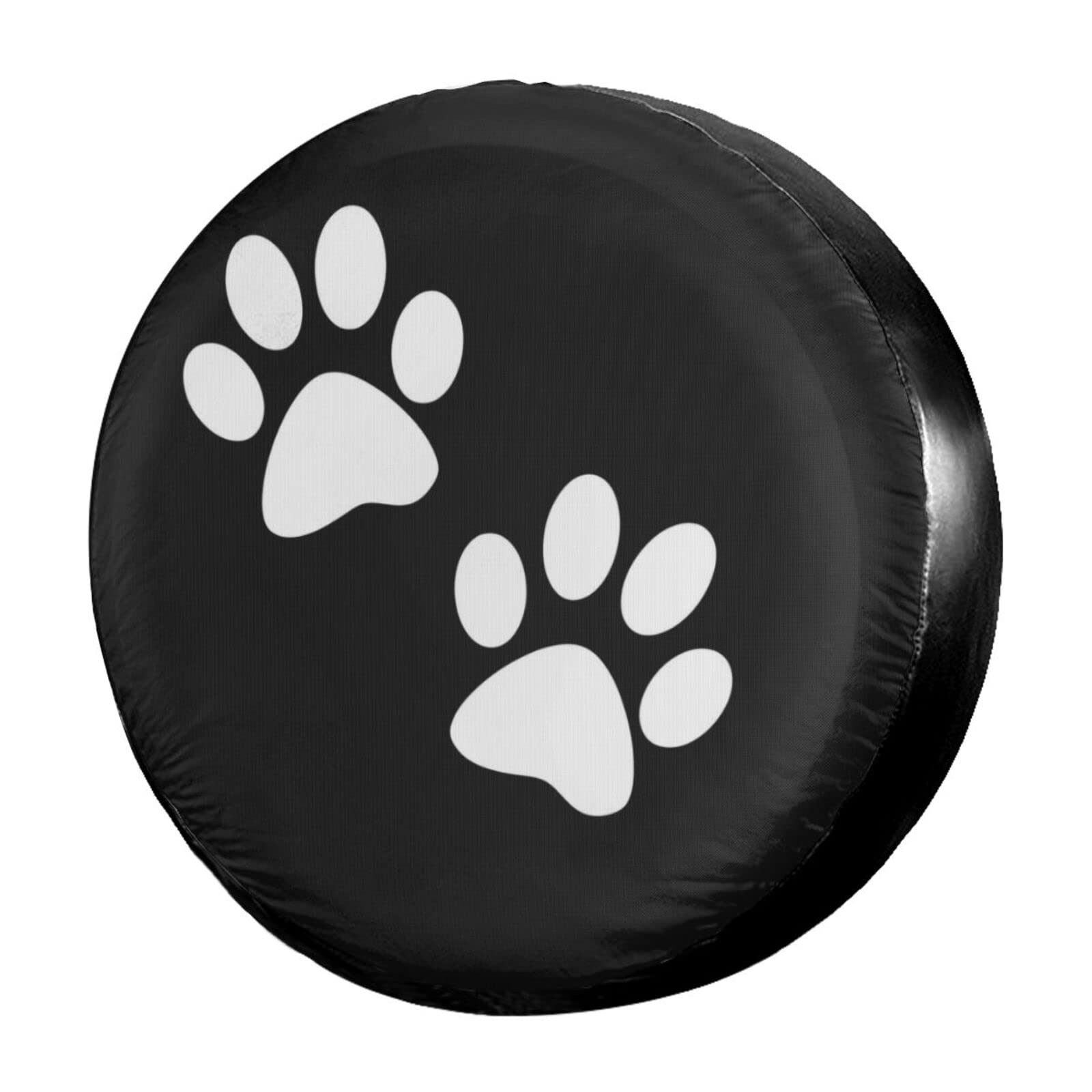 Foruidea 15 Inch Paw Print Spare Tire Cover - Dustproof Wheel Protector for Trailers, RVs, SUVs & Trucks | Waterproof & UV Resistant for Outdoor Camping & Road Trips