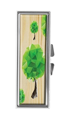 Wooden Print Spring Pill Box - Portable Travel Pill Organizer for Purse or Pocket, Decorative Gift Case for Daily Medication - Perfect for Travel, Work, and Home Use