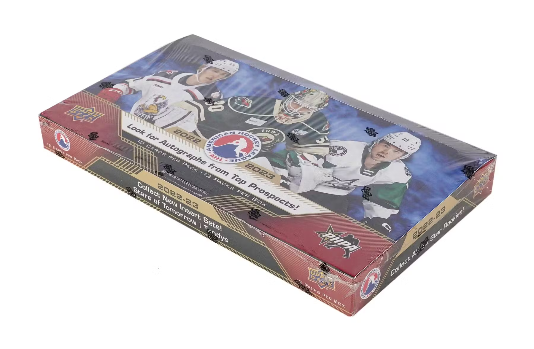 2022-23 Upper Deck AHL Hockey Hobby Box - 24 Packs with Autograph & Memorabilia Cards - Collectible Hockey Trading Cards for Fans & Investors - Perfect for Gifts, Game Nights & Sports Collections