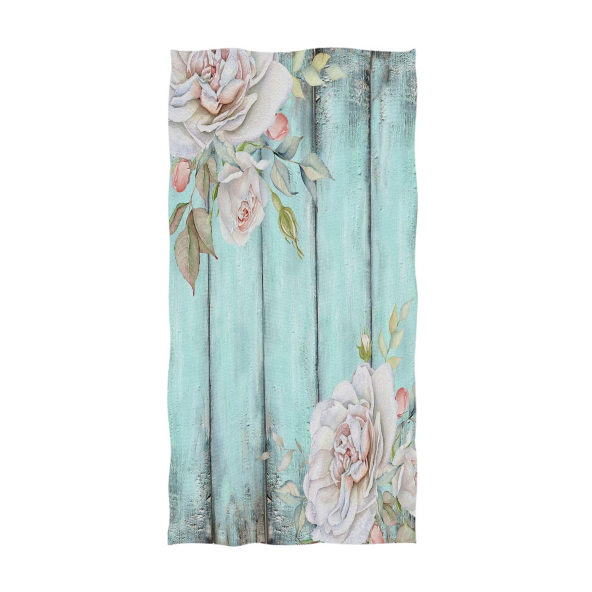 Vintage Turquoise Pink Rose Ultra Soft Hand Towel Wash Cloths - 16