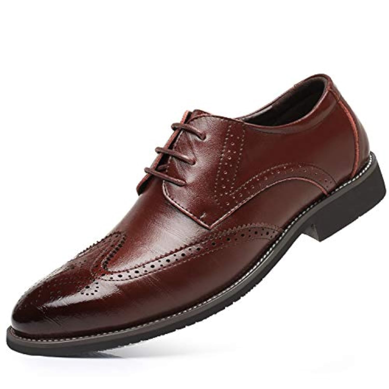 Men's Classic Lace-Up Dress Shoes | Business Oxford Wingtip Shoes for Wedding & Formal Events | Premium Leather Office & Party Footwear