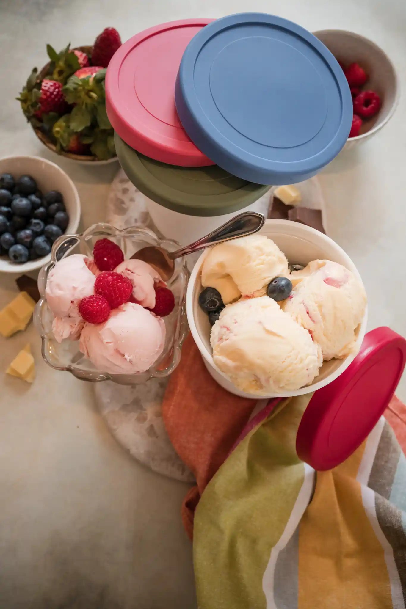 4-Piece Silicone Mixed Lid Set - Airtight & Leakproof for Food Storage - Perfect for Meal Prep, Leftovers & Freezing