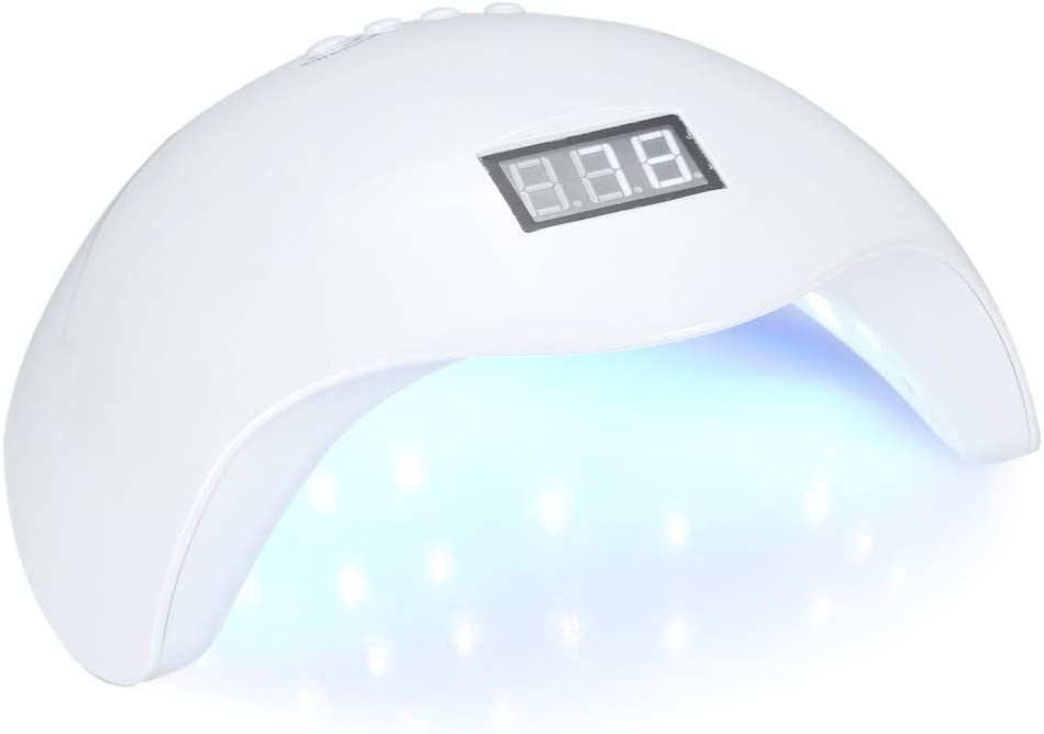 Professional 48W LED Nail Lamp with UV Light - Auto Sensor & 4 Timer Settings for Fast Gel Polish Curing - Perfect for Home Manicures & Salon Nail Art (White)