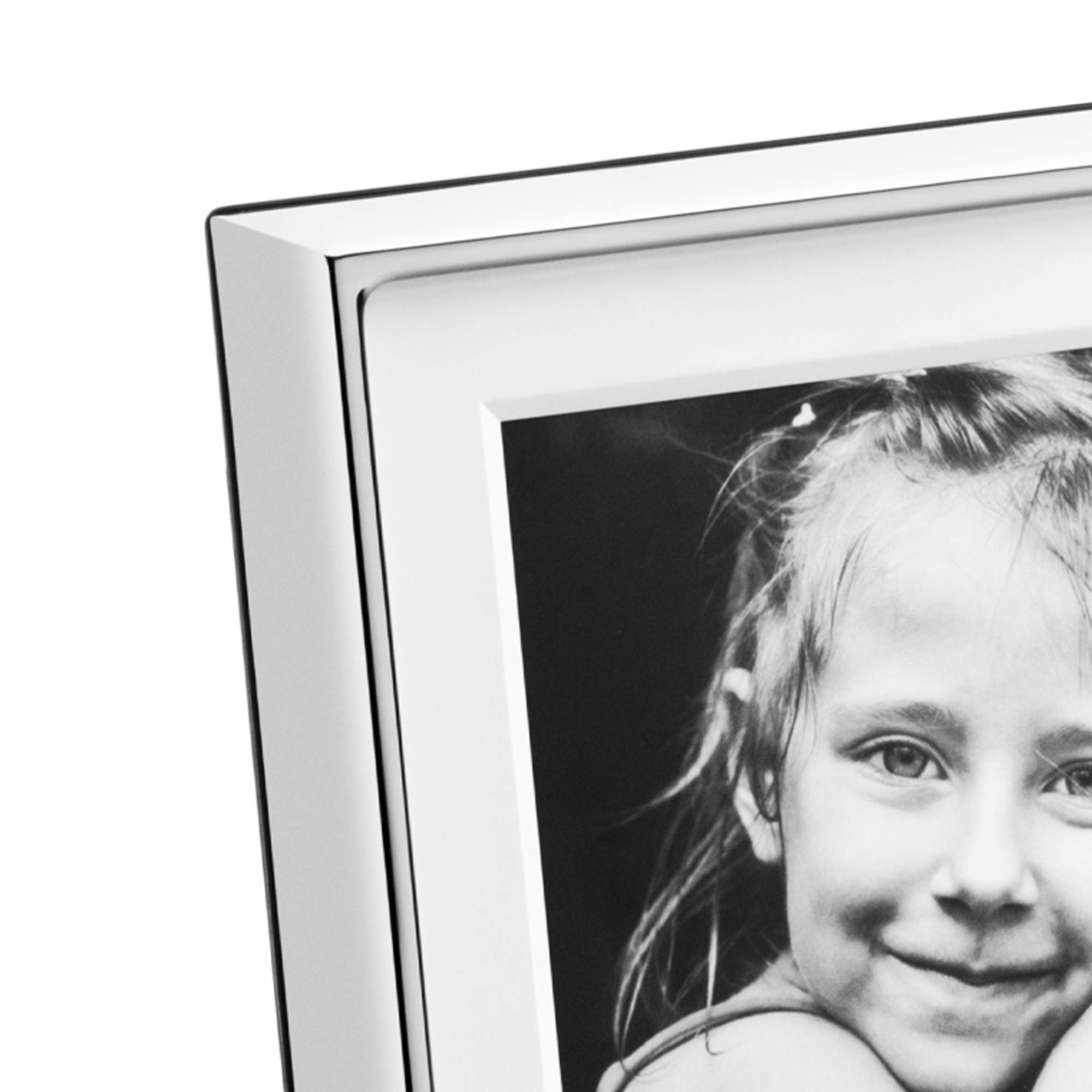 Georg Jensen Deco 7x9 Inch Picture Frame - Elegant Silver Photo Frame for Wall or Tabletop Display - Perfect for Home Decor, Wedding Photos, and Office Gifts