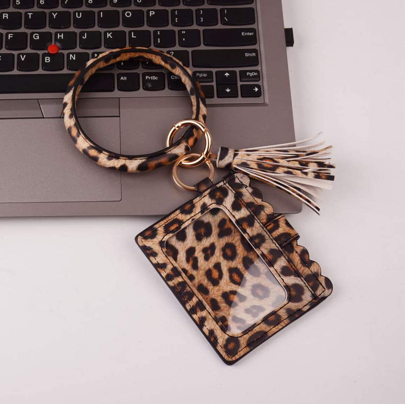 Lantintop Women's PU Leather Multifunctional Bangle Keychain - Card Holder & Wristlet Wallet Set (Perfect for Keys, Cards & Cash) - Stylish Gift for Women & Girls (Ideal for Shopping, Travel & Daily Use)