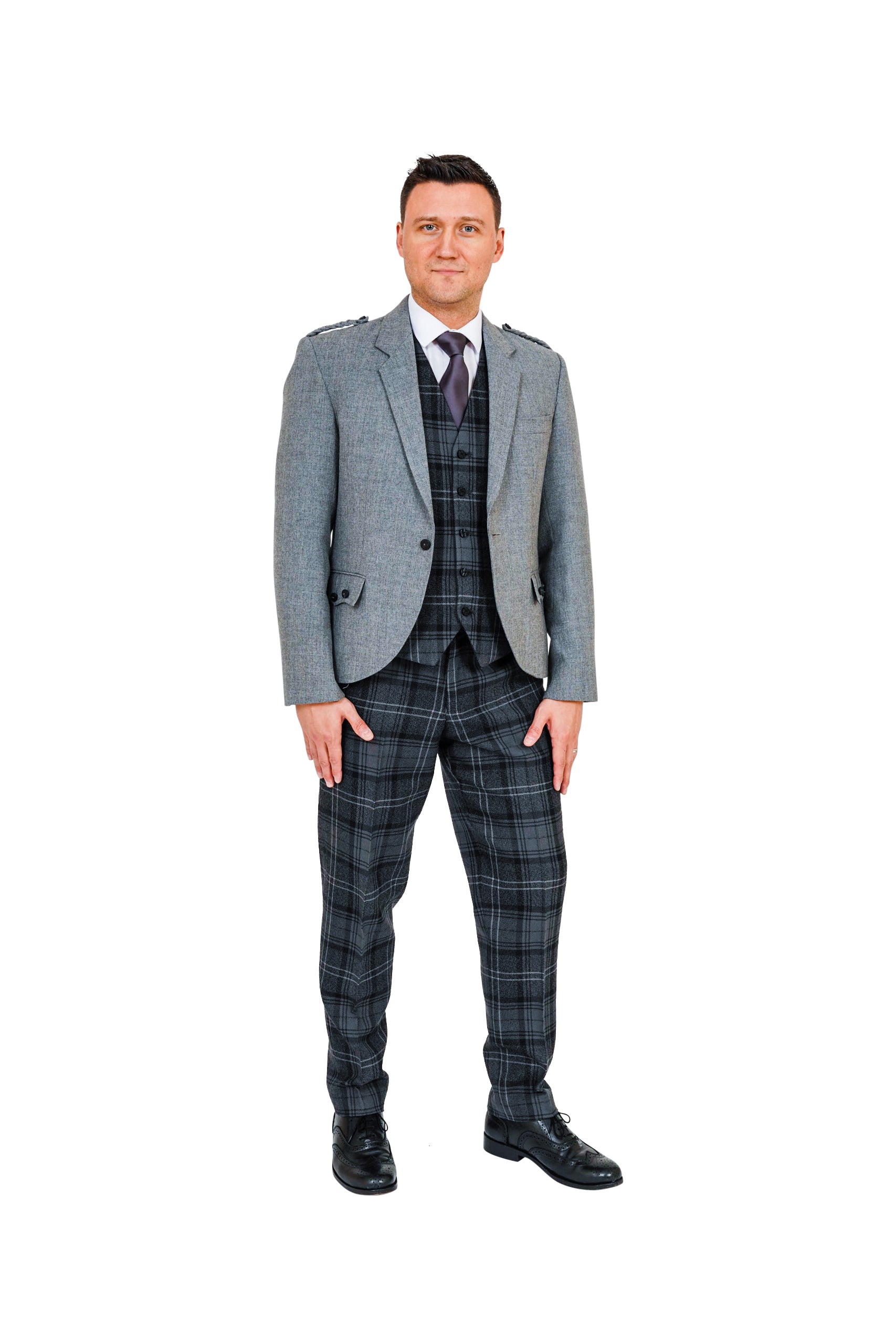 Highland Granite Tartan Men's Trousers - Traditional Scottish Kilt Pants for Formal Events & Highland Games