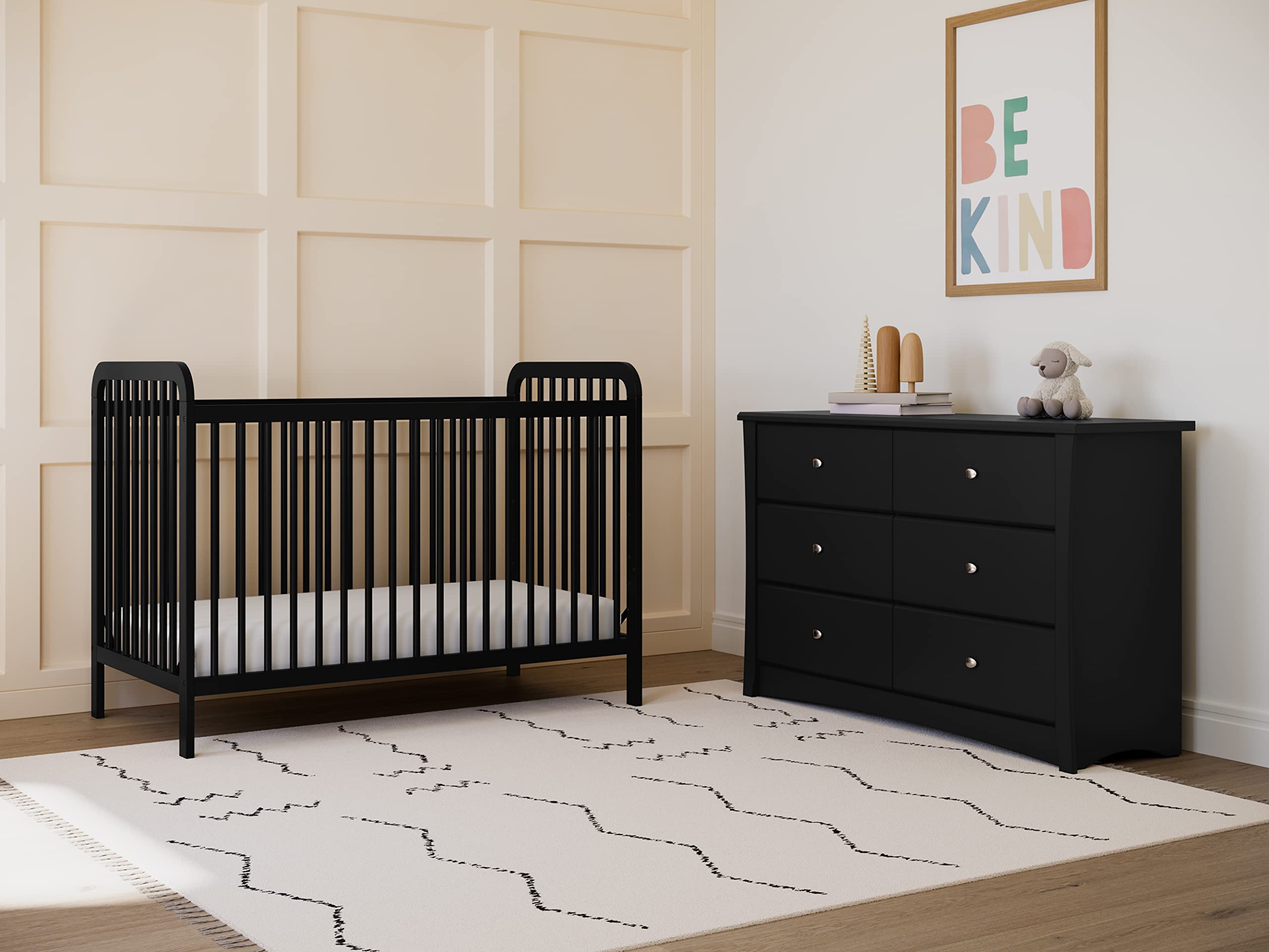 Storkcraft Pasadena 3-in-1 Convertible Baby Crib (Black) – GREENGUARD Gold Certified, Converts to Daybed & Toddler Bed, Fits Standard Full-Size Crib Mattress, Adjustable Height – Perfect for Nursery, Bedroom & Growing Toddlers