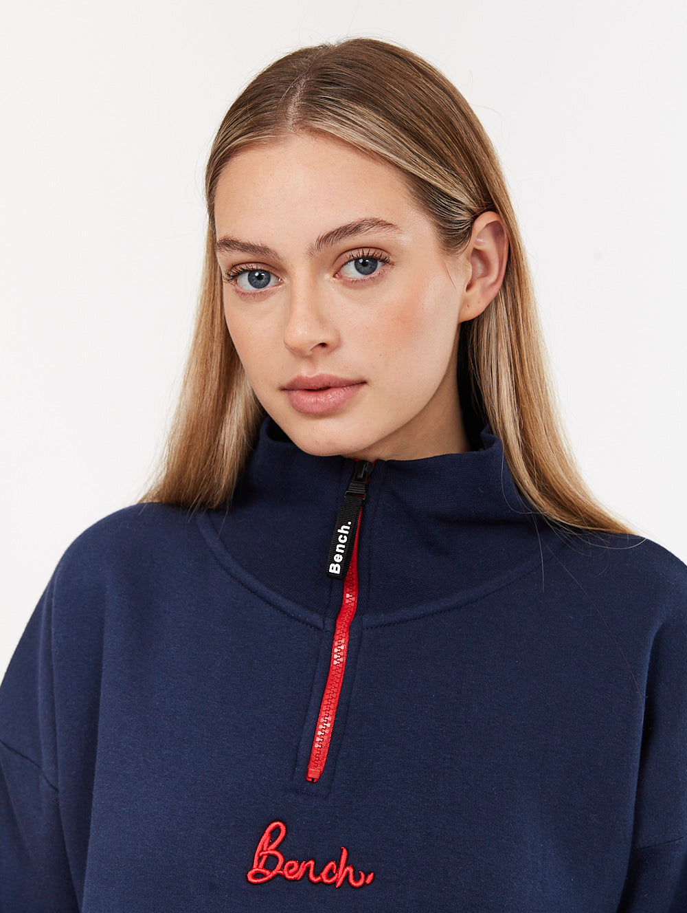 Rochelle Zip Mock Neck Crop Sweatshirt - Women's Casual Pullover Hoodie for Streetwear & Loungewear | Perfect for Everyday Wear, Gym & Coffee Dates