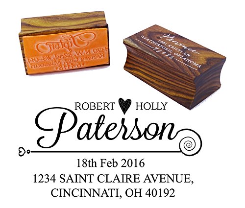 Custom Family Return Address Stamp - Personalized Wood Mounted Rubber Stamp for Wedding, Engagement & Thank You Cards - Perfect for Invitations, Envelopes & Mail Decor