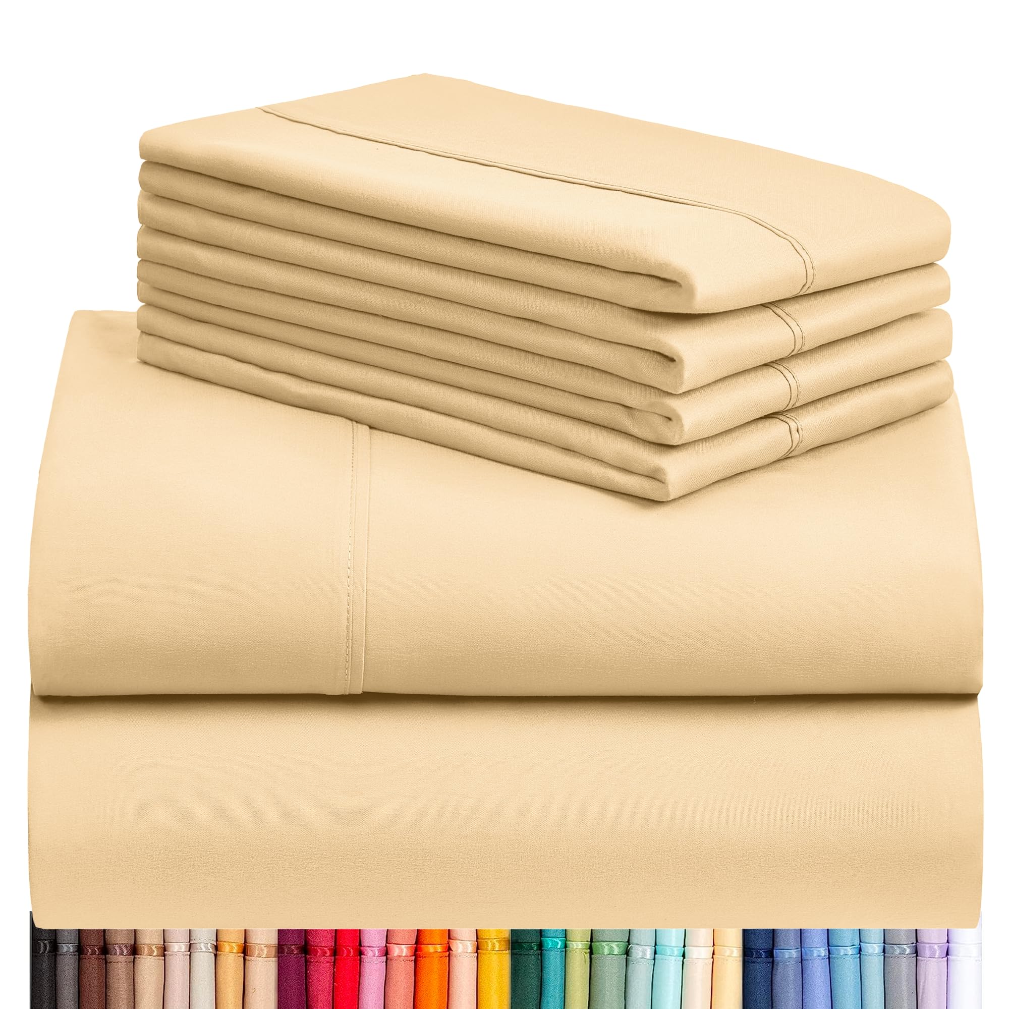 LuxClub 6-Piece King Size Sheet Set - 18