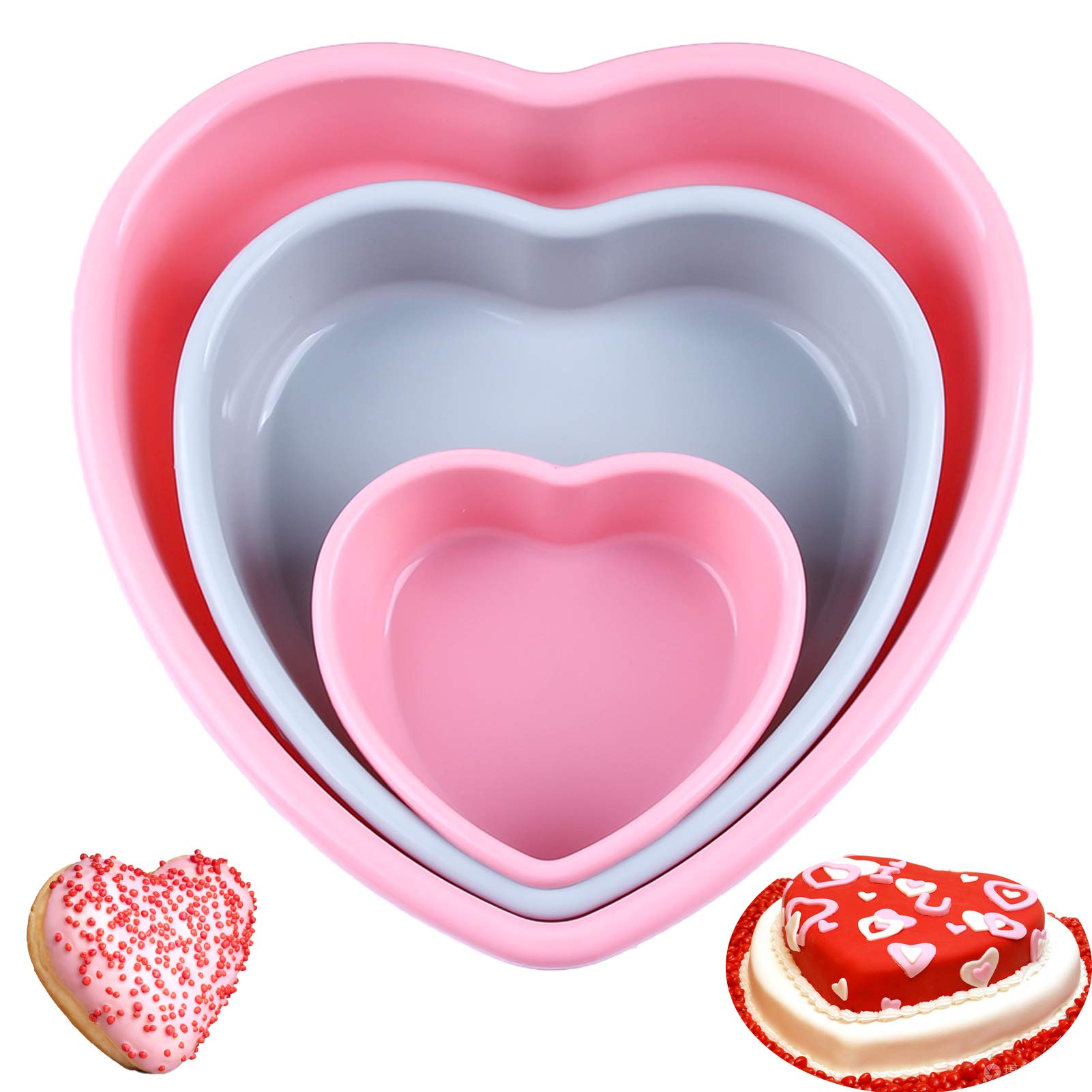 Heart Shaped Cake Pans Set of 3 - 5
