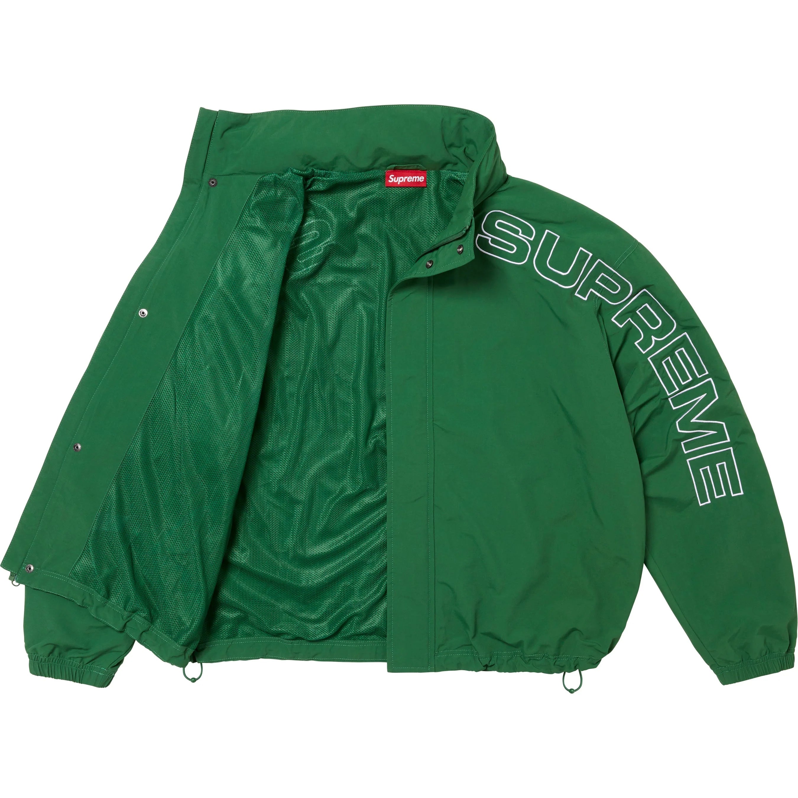 Supreme Spellout Embroidered Track Jacket - Green Athletic Running Jacket for Men & Women | Perfect for Gym, Jogging & Streetwear Fashion