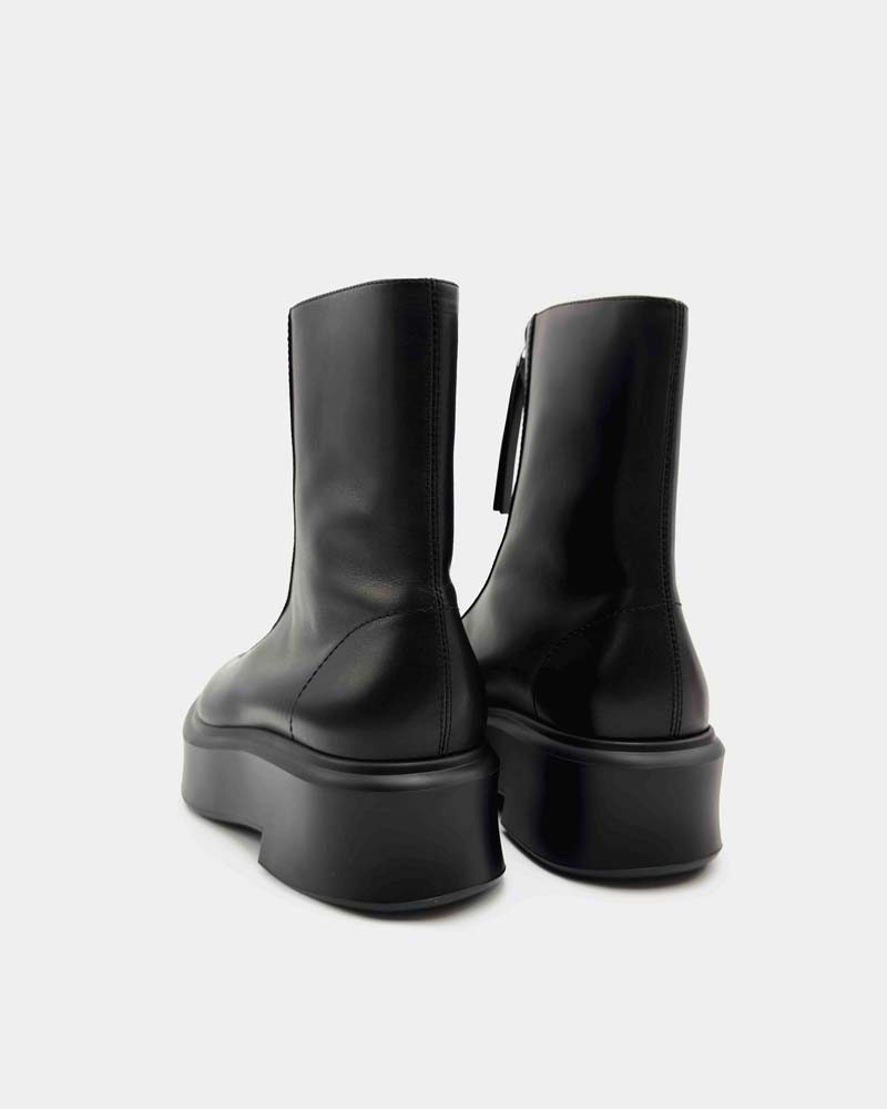 Stylish Black Leather Platform Ankle Boots for Women - Chunky Heel & Comfortable Walking Shoes | Perfect for Fall Fashion, Night Out & Casual Wear
