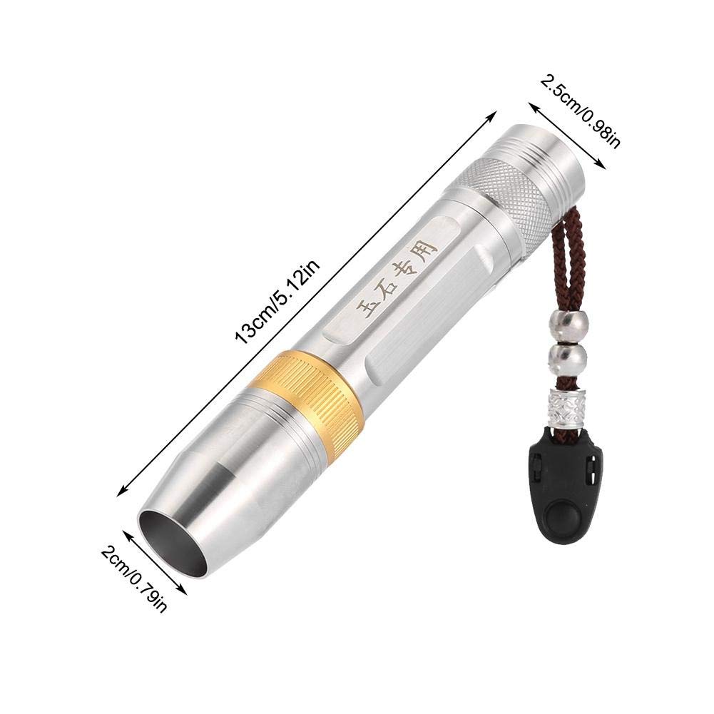 **Ultraviolet LED Flashlight - 3 Colors (White, Yellow, UV) for Jewelry Appraisal, Jade Detection & Handheld Use | Portable UV Light for Gemstone, Currency & Stain Inspection**