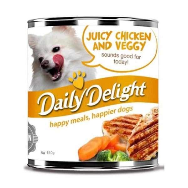 Premium Juicy Chicken & Vegetable Canned Dog Food - Grain-Free, High Protein Wet Food for Adult Dogs - Perfect for Mealtime, Training Rewards & Travel Feeding