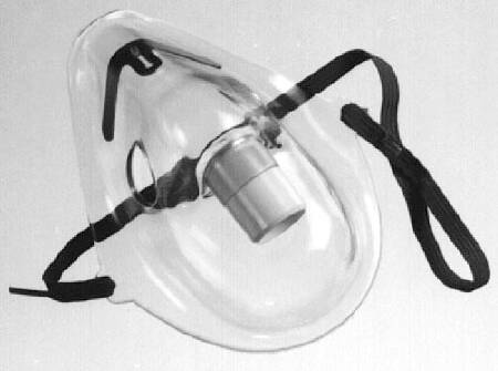 Allied Healthcare Adult Aerosol Mask with Elastic Strap & Adjustable Nose Clip - Latex Free, Elongated Design for Respiratory Therapy & Nebulizer Treatments
