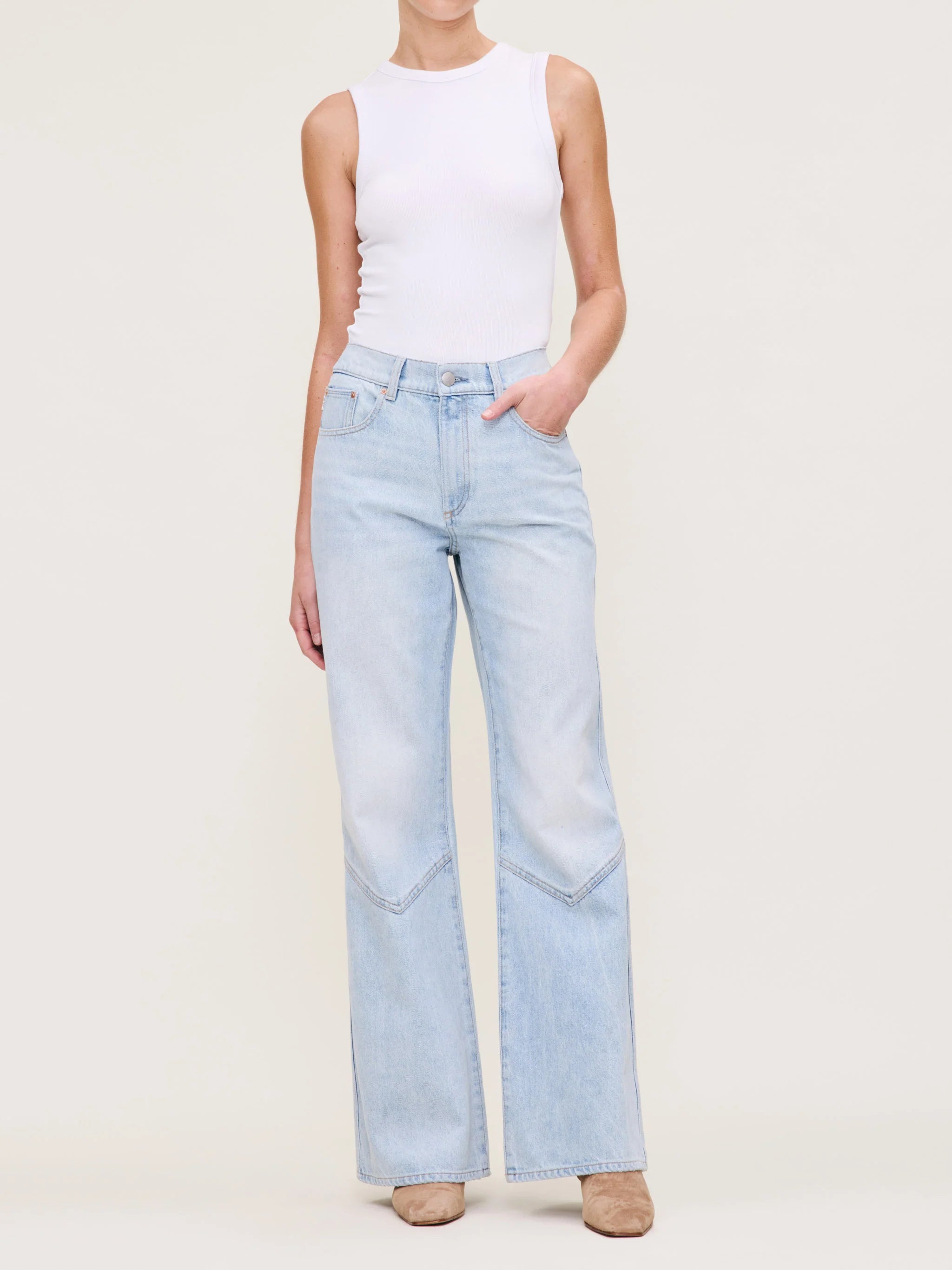 Desi Boot High Rise 32 Jeans for Women - Blue Mist Wash Denim Pants, Comfortable & Stylish for Casual Wear and Night Out