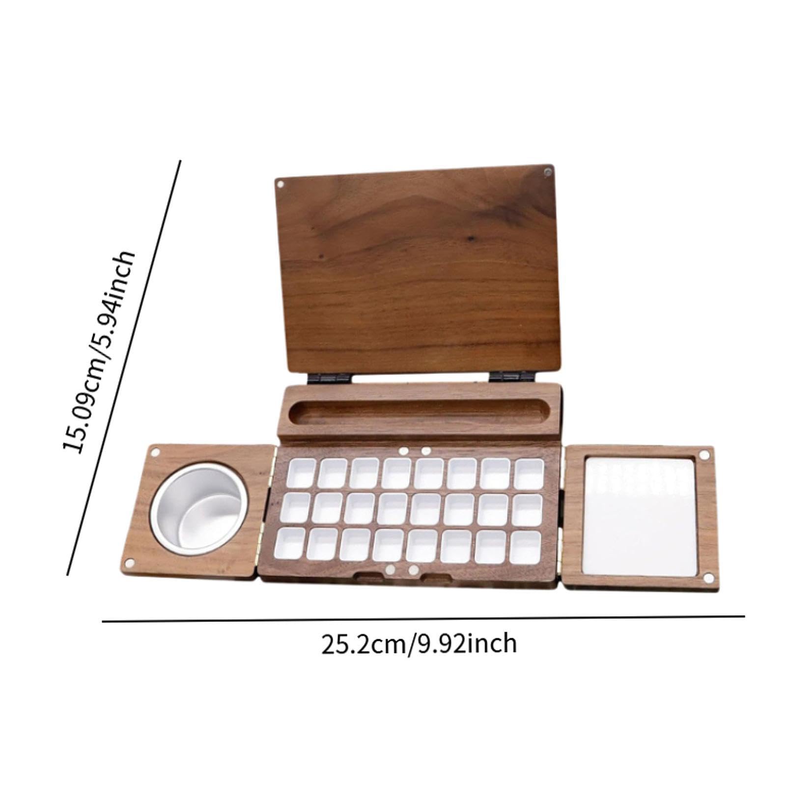 Premium Handmade Wooden Watercolor Paint Box with Mixing Palette - Artist Painting Set for Studio, Travel & Outdoor Sketching