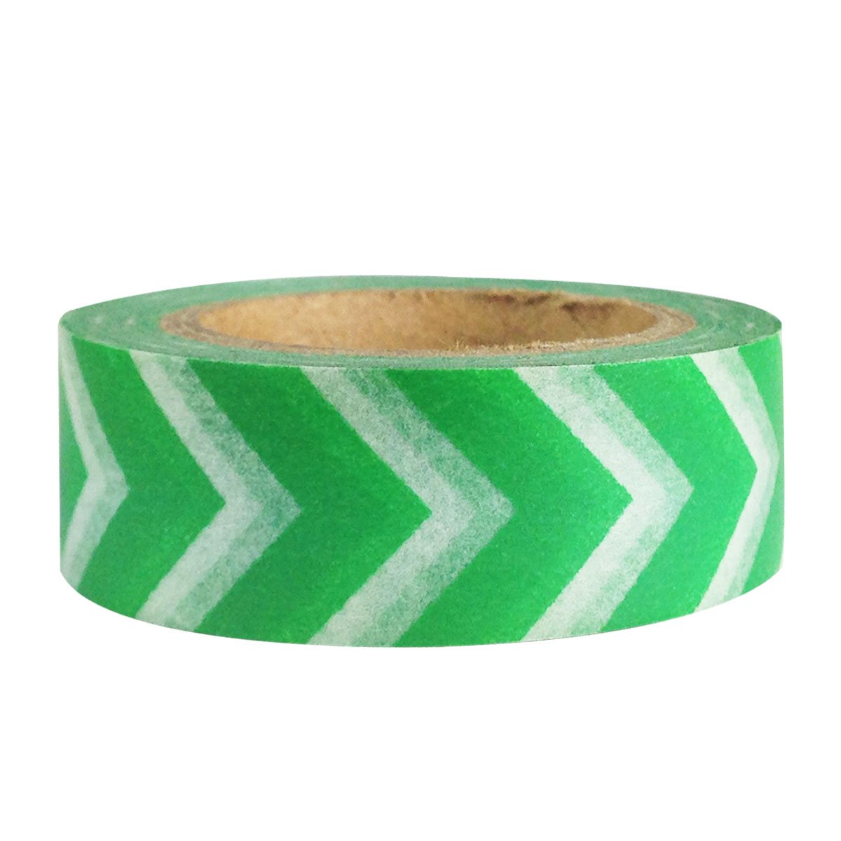 Wrapables Striped Japanese Washi Masking Tape - Green Arrow Design | Decorative Craft Tape for Scrapbooking, Journaling & Gift Wrapping | Premium DIY Art Supplies
