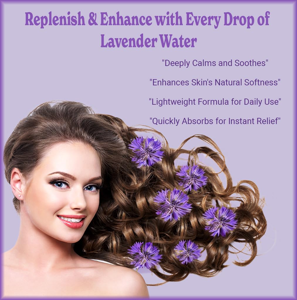 Organic Lavender Hydrosol Water - 1 Gallon Pure Natural Calming Essence for Skin Balancing, Hair & Scalp Care | Aromatherapy, DIY Beauty Products, Home Spa Relaxation