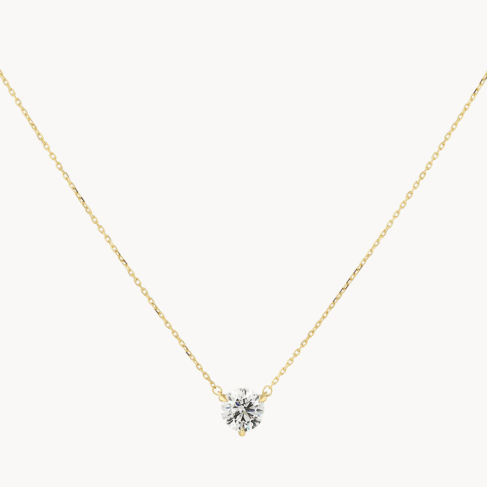 1.0ct Lab Grown Diamond Round Pendant Necklace in 10k Gold - Perfect for Weddings, Anniversaries & Special Occasions