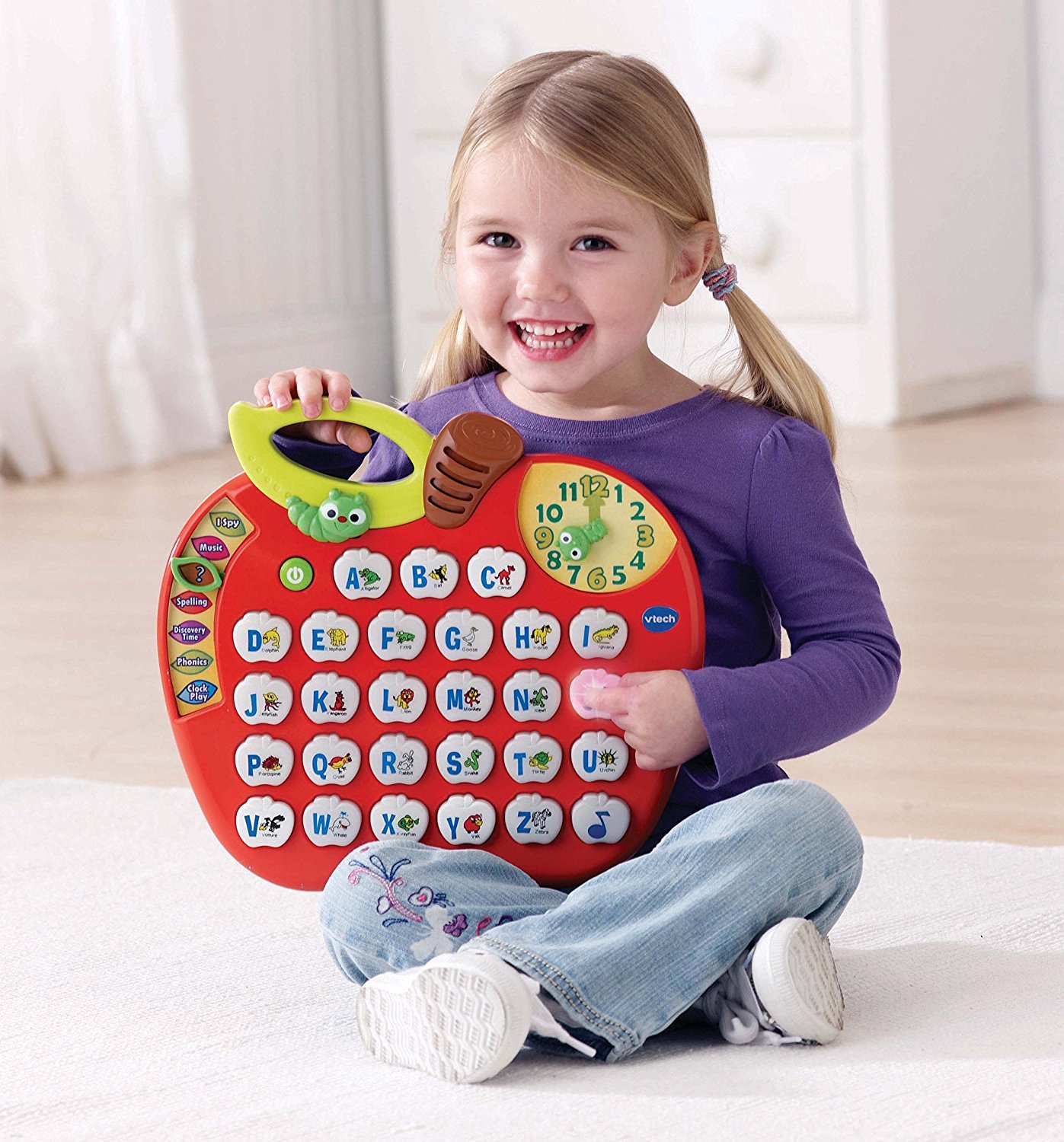 VTech Alphabet Apple Interactive Learning Toy for Toddlers - Red (Frustration Free Packaging) | ABCs, Phonics & Early Education | Perfect for Preschool Learning & Gift Giving