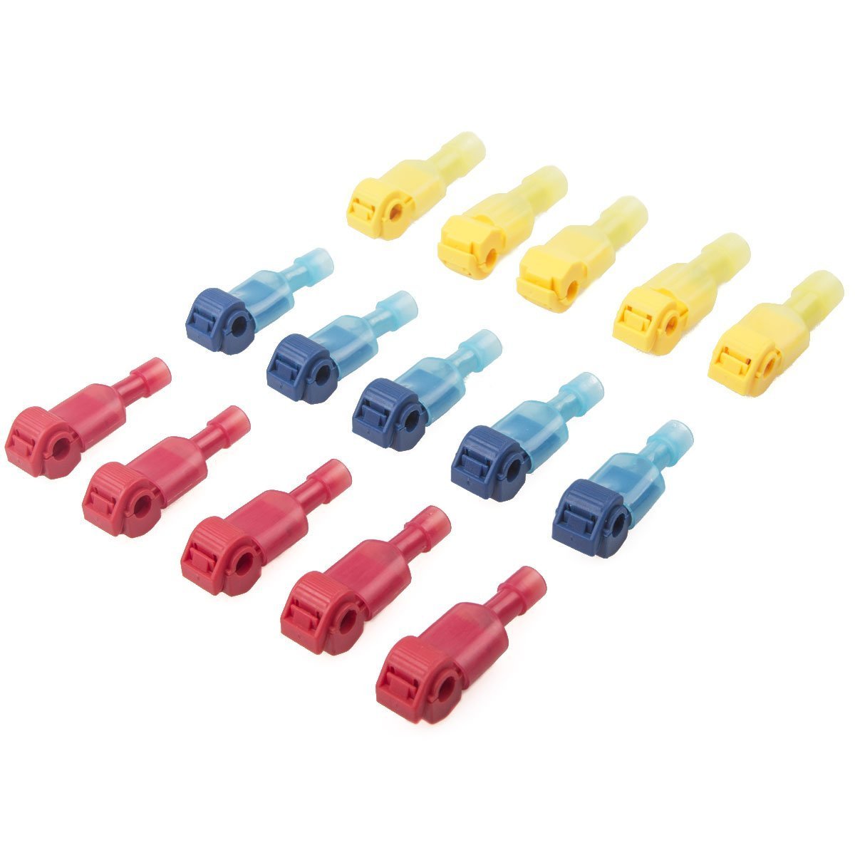 60 PCS Quick Splice Wire Connectors Kit - T-Tap Electrical Terminals, Nylon Insulated Male Disconnects for Automotive, Home & DIY Wiring Projects