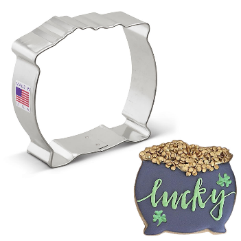 Ann Clark Pot of Gold & Cauldron Cookie Cutters Set - St. Patrick's Day & Halloween Baking Decorations - Perfect for Holiday Cookies, Cupcake Toppers, and DIY Crafts