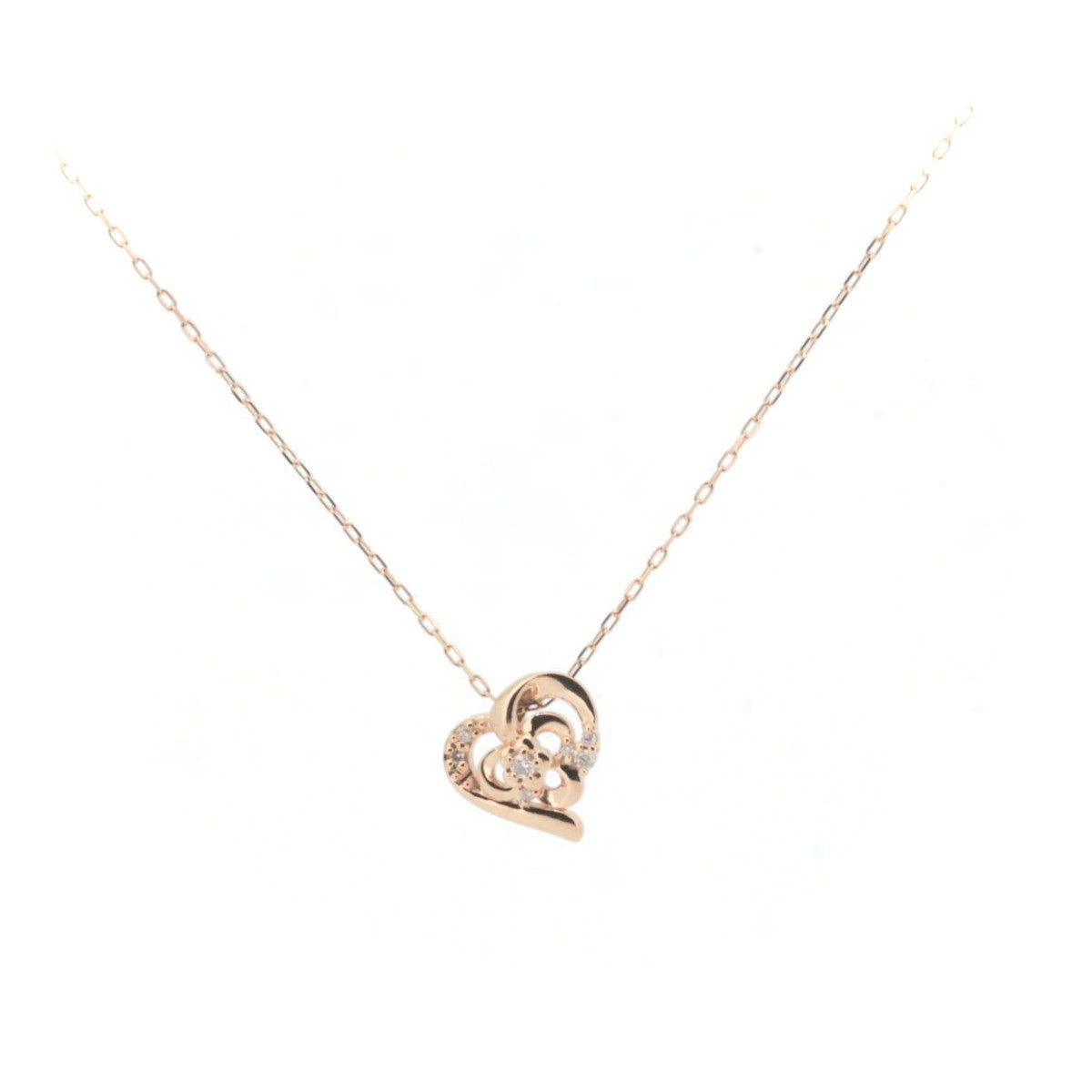 4℃ Diamond K10PG Necklace - 14K White Gold Pendant with Genuine Diamonds, Limited Edition Jewelry Gift for Women, Perfect for Anniversaries & Special Occasions