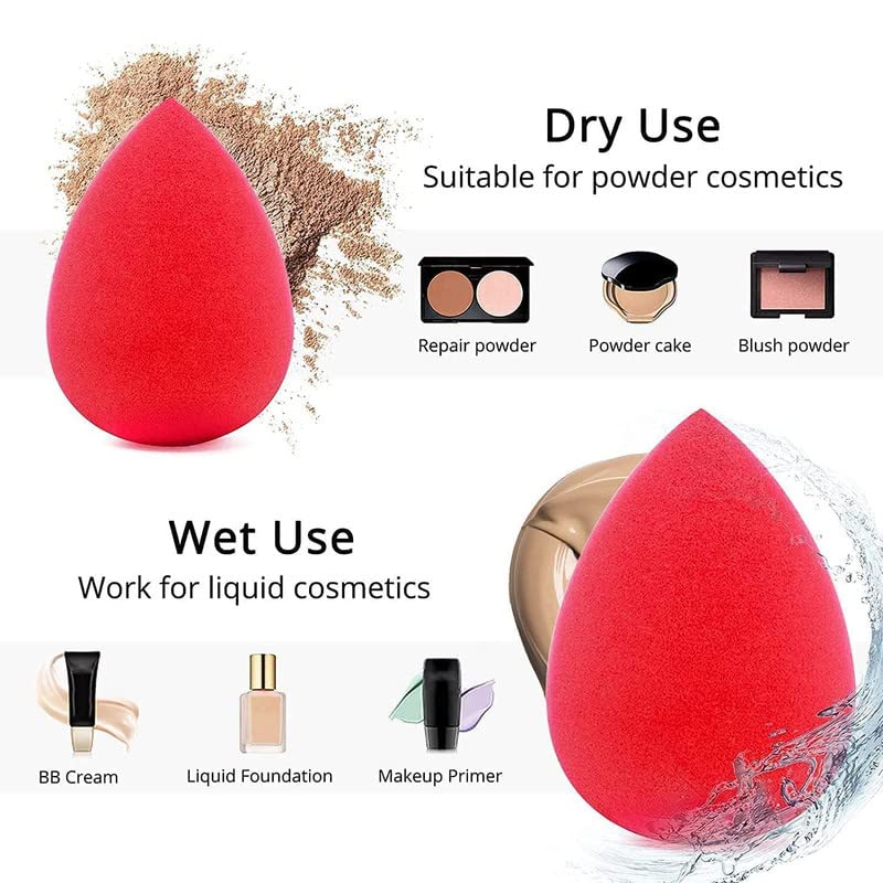 Belicia 5-Piece Makeup Sponge Set - Premium Foundation Blending Beauty Sponges for Liquid, Cream & Powder - Multi-Colored Cosmetic Sponges for Flawless Makeup Application at Home or Professional Use