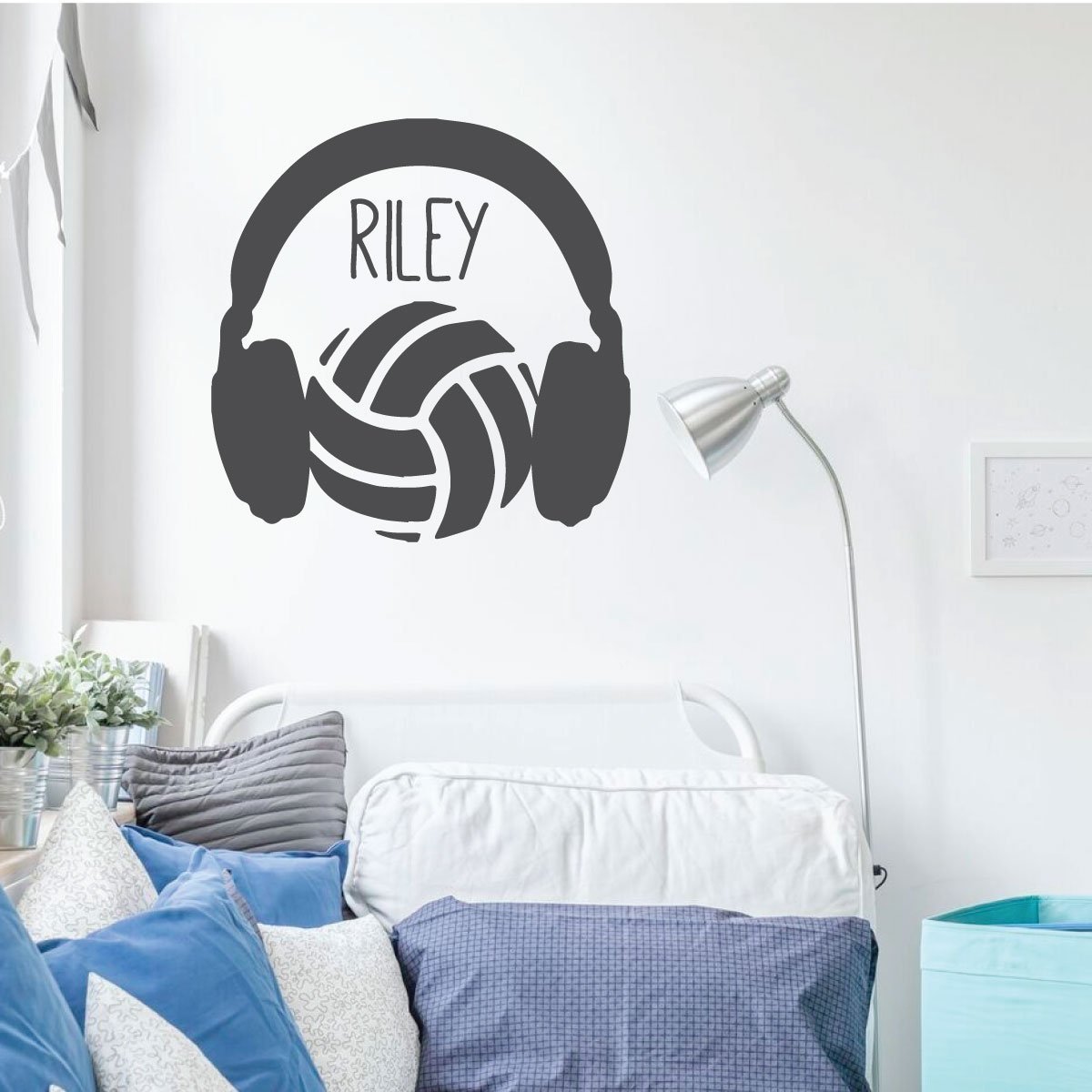 Volleyball Wall Decal - Personalized Vinyl Sports Decor for Bedroom, Playroom & Gym - Perfect for Teen Rooms, Game Rooms & Sports Themed Decorations
