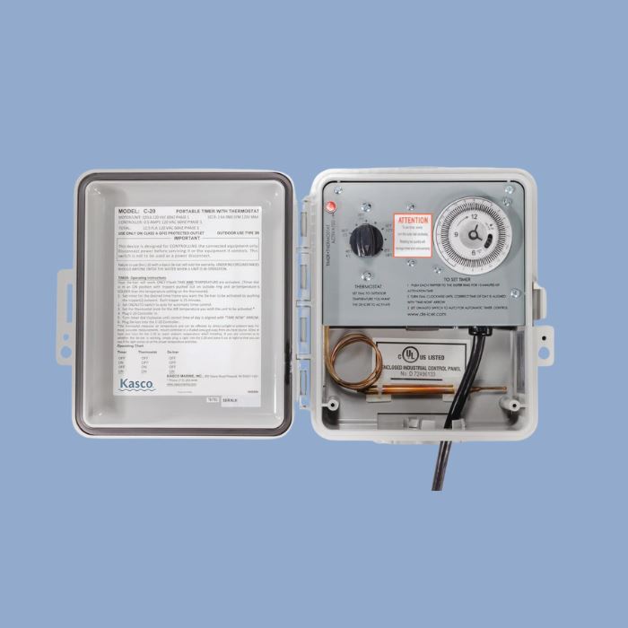 Kasco C20 Timer & Temperature Controller for De-Icers - Automatic Ice Prevention for Ponds, Lakes & Water Features