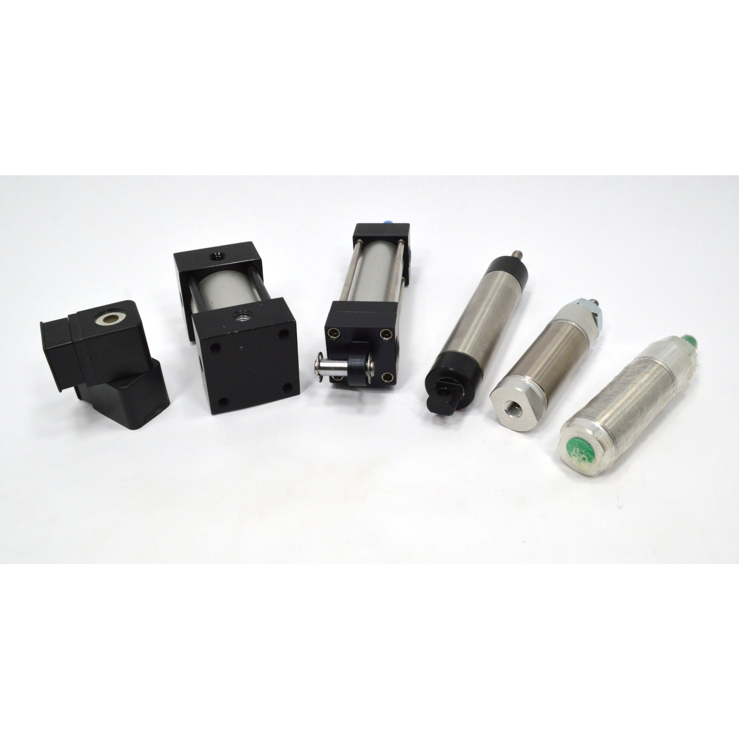 New Pneumatic Cylinder Set of 5 Air Cylinders with 2 Valves - Norgren SMC Numatics Compatible for Industrial Automation & Machinery Applications