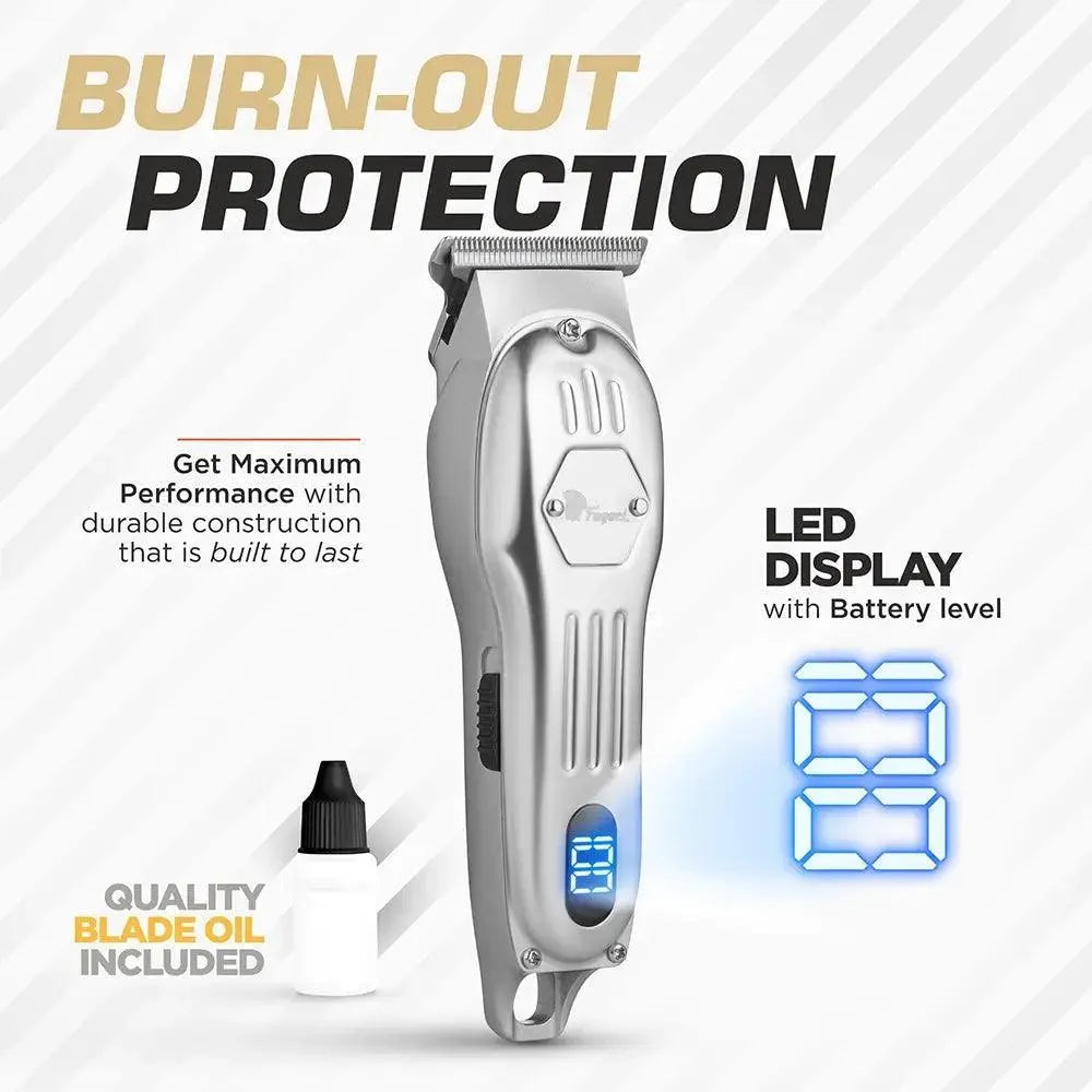 Professional Hair Clipper for Men & Women - Cordless Rechargeable Hair Trimmer with Adjustable Guide Combs - Perfect for Home Haircuts, Beard Trimming & Grooming (Great Gift for Dad, Husband & Barbers)