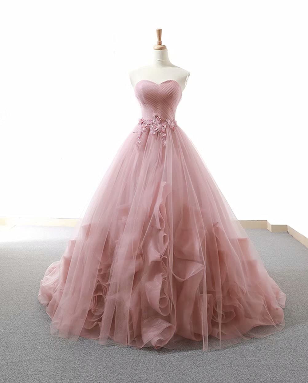 Luxurious Sweet 16 Flower Applique Tulle Quinceañera Dress - Elegant Wedding Ball Gown for Quinceañera, Sweet 16 Party & Formal Events