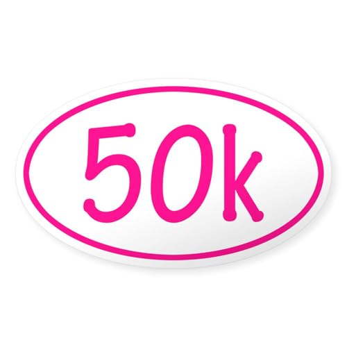 Clear - Pink 50k Oval Sticker