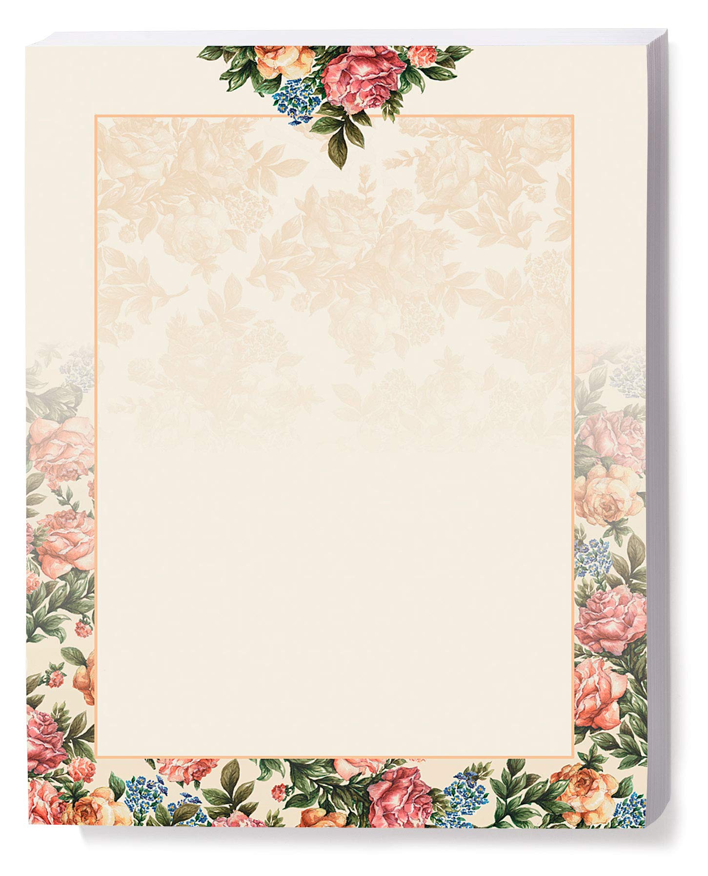 Premium Victorian Rose Floral Stationery Set - Elegant Spring Invitations, Letterhead & Border Paper (8.5