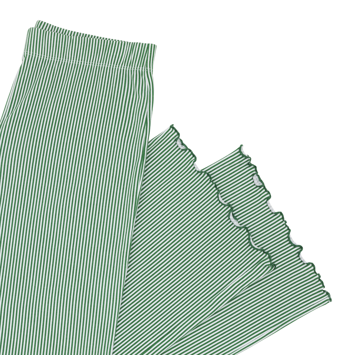 Women's Hunter Green Striped Pima Cotton Pajama Set - Soft & Breathable Sleepwear for Lounge & Relaxation at Home