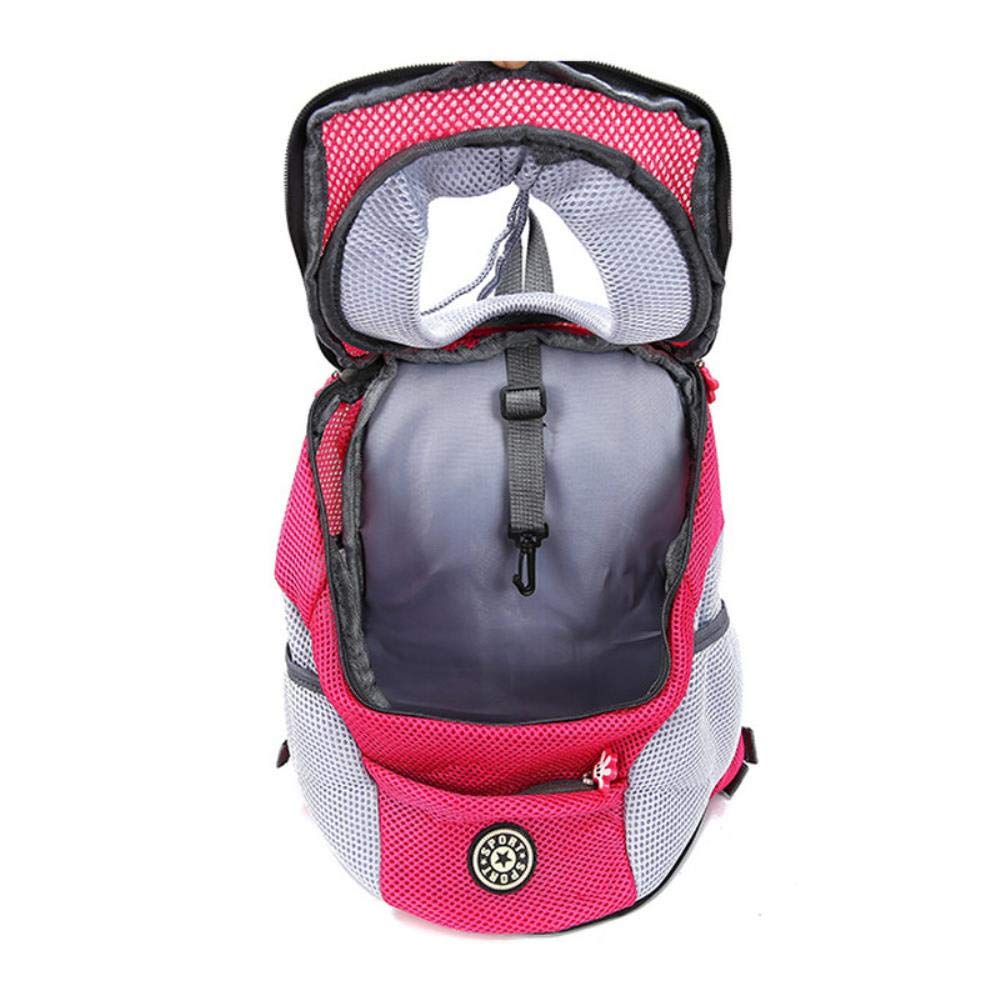 Premium Cat Backpack Carrier - Breathable Mesh Pet Travel Backpack for Small Dogs & Cats, Adjustable Shoulder Straps, Safety Leash - Red (Outdoor Hiking, Vet Visits, Air Travel)