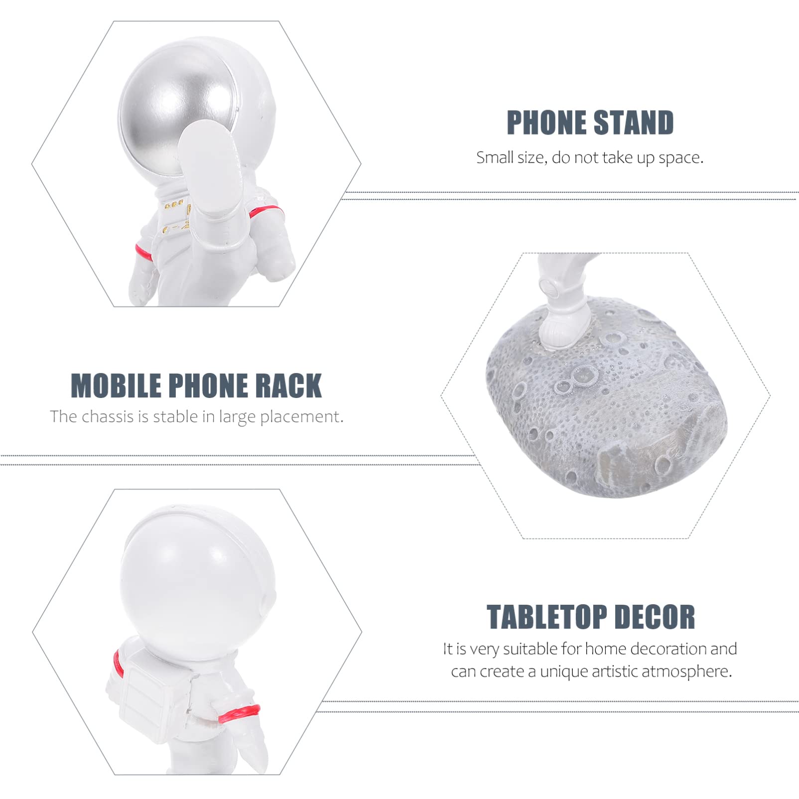 FOMIYES Astronaut Phone Stand - Resin Tablet & Cell Phone Holder, Desk Decor, Cartoon Astronaut Sculpture for iPhone & Android | Perfect for Office, Home, Gaming Setup & Space-Themed Room Decor