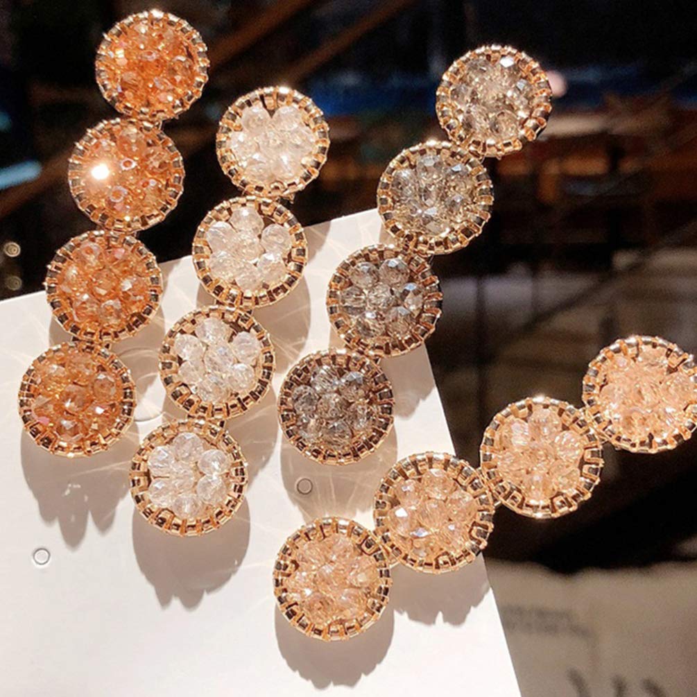 Minkissy 5Pcs Crystal Hair Clips - Glitter Sparkly Round Bobby Pins for Women, Elegant Hair Accessories for Wedding, Party & Everyday Use