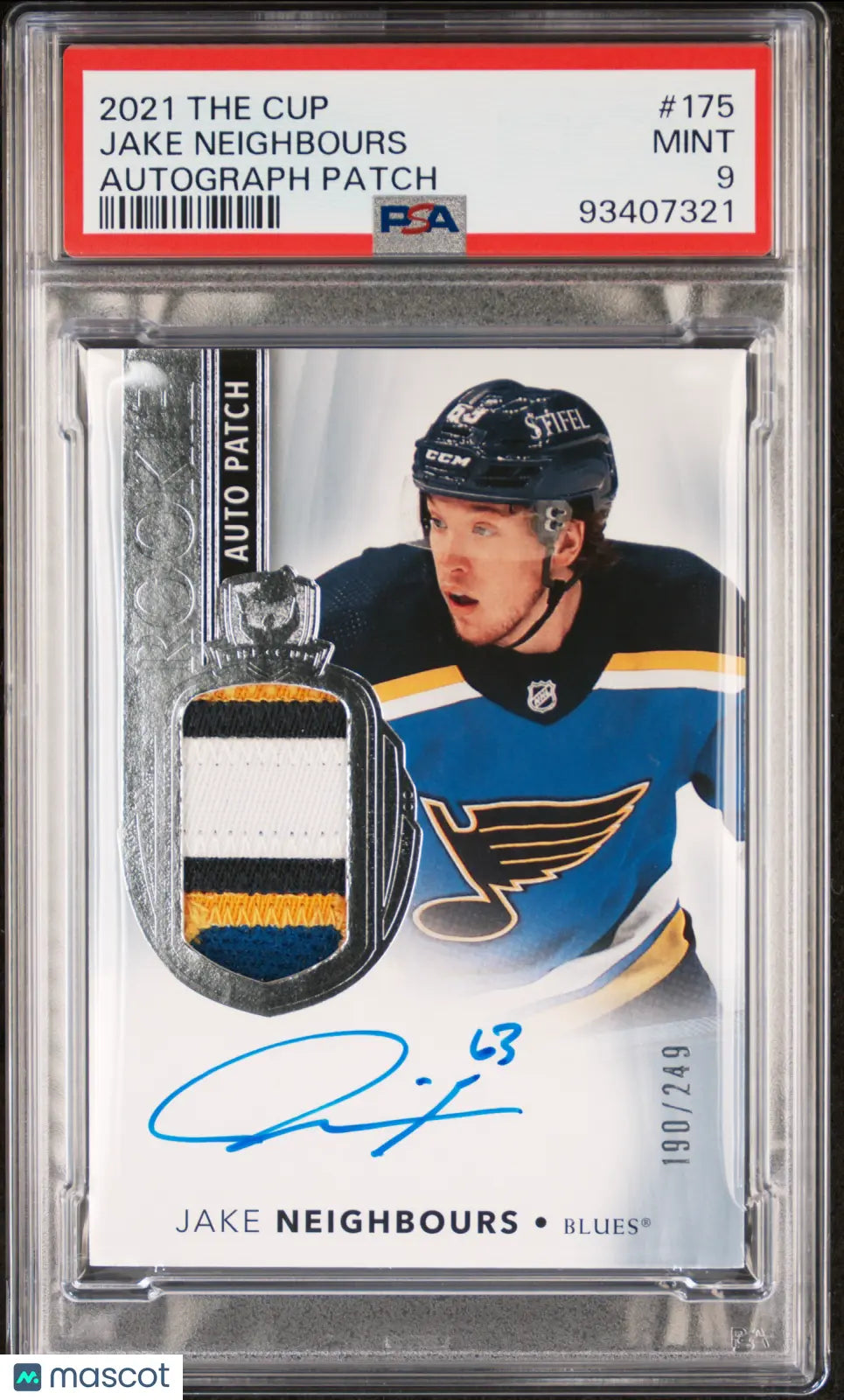 2021-22 Upper Deck The Cup Jake Neighbours Rookie Patch Autograph PSA 9 190/249 - Hockey Trading Card for Collectors & Sports Memorabilia Enthusiasts