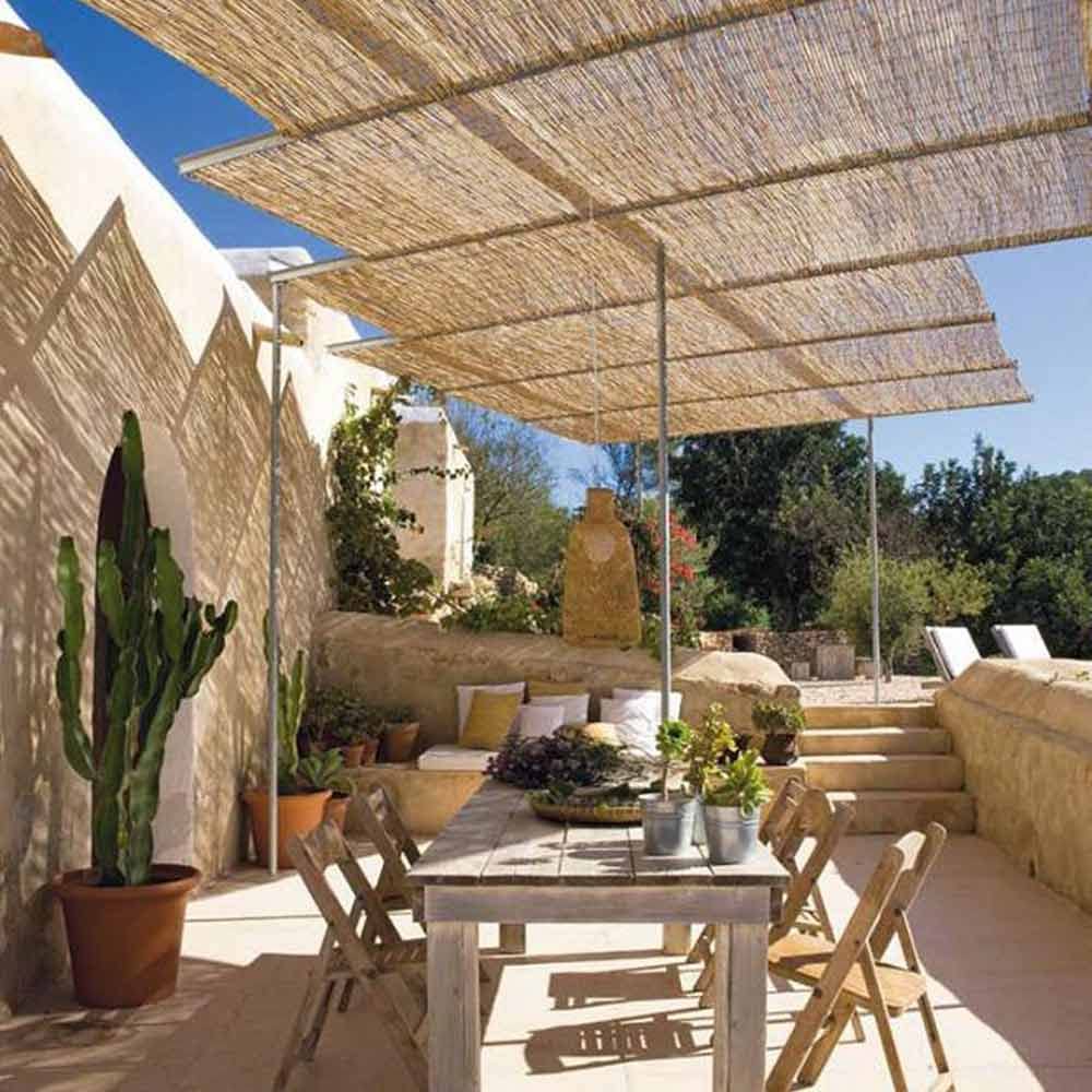 Natural Reed Fencing 4 ft H x 8 ft L (4-Pack) - Decorative Backyard Garden Fence Divider for Privacy, Patio Screening & Outdoor Landscaping