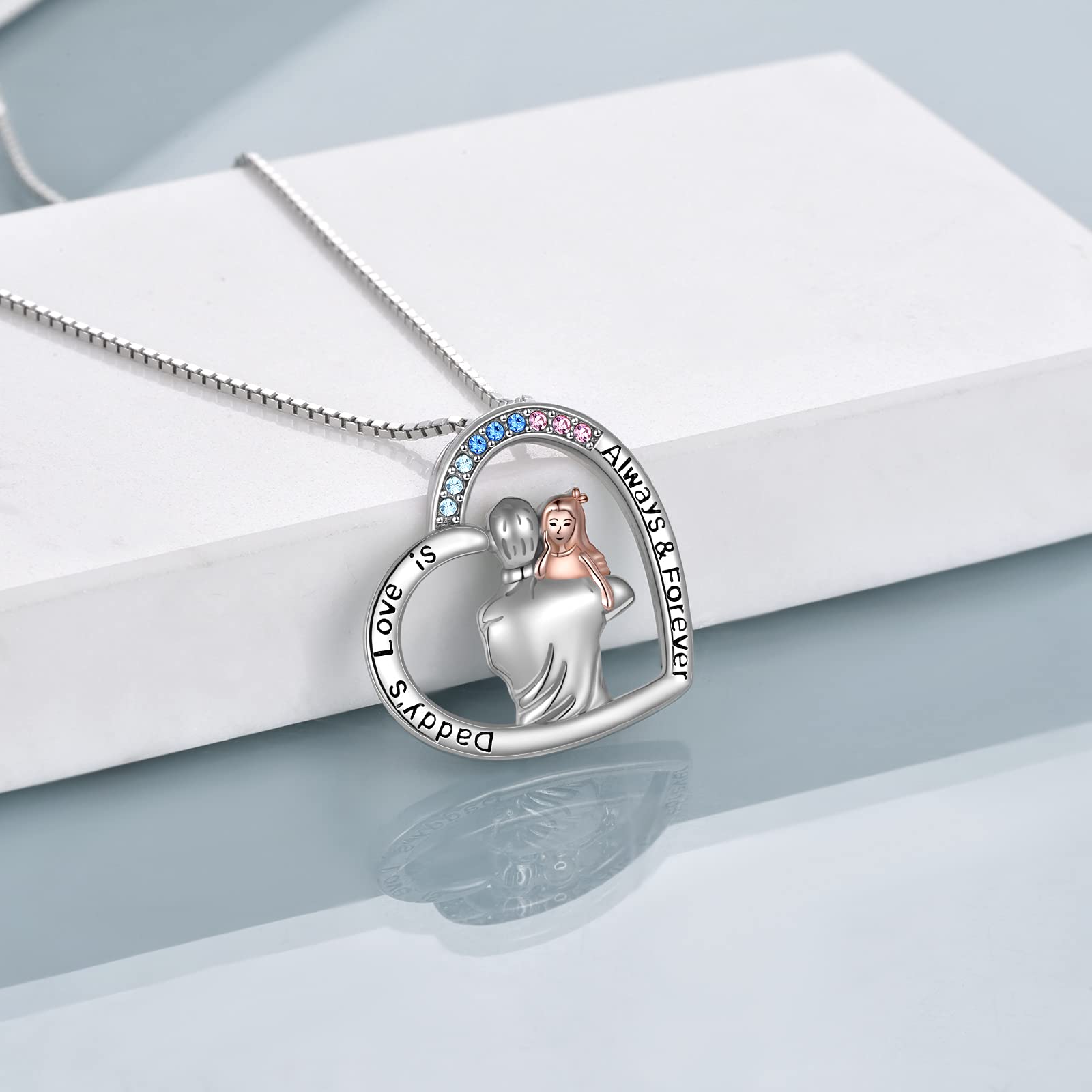 VONALA Sterling Silver Heart Pendant Necklace Set - Mother Daughter Matching Jewelry, Birthday Gift for Women, Anniversary Present - Perfect for Family Bonding & Special Occasions