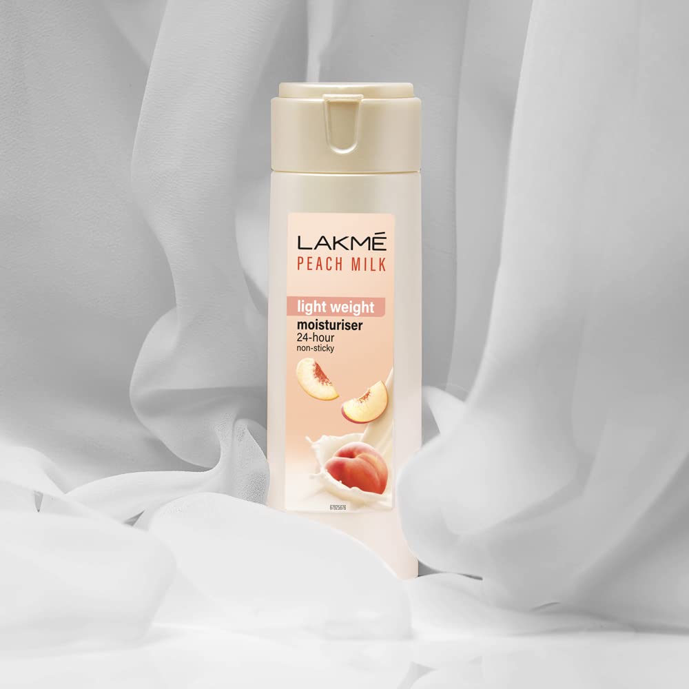 LAKMÉ Peach Milk Moisturizer Body Lotion - 60ml Hydrating & Nourishing Cream for Dry Skin | Perfect for Daily Moisturizing, After Shower Care & Travel Skincare