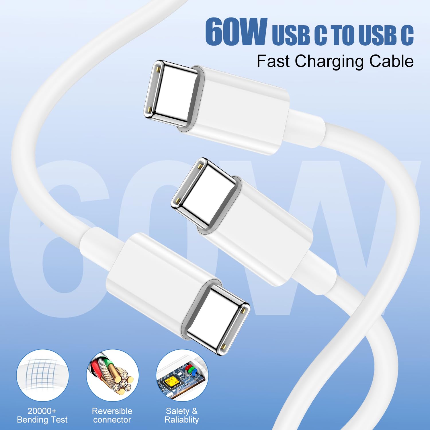 Fast Charger for iPhone 15 Pro/Pro Max/Plus & iPad - 20W USB C Charger with 6FT Fast Charging Cable - Compatible with iPad Pro 12.9/11, iPad Air 5th/4th, iPad Mini - Perfect for Home, Office & Travel Charging