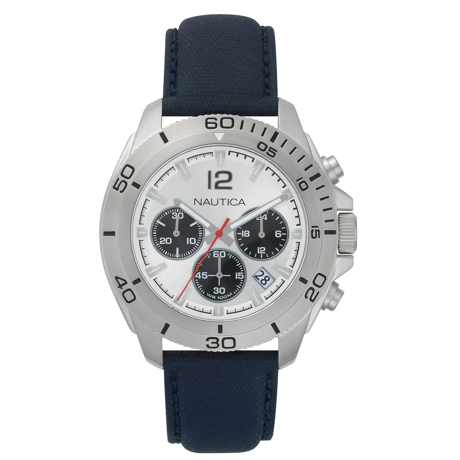 Nautica Men's Quartz Watch with Resin Band & Silicone Strap - Waterproof Casual Watch for Everyday Wear, Sports & Outdoor Activities