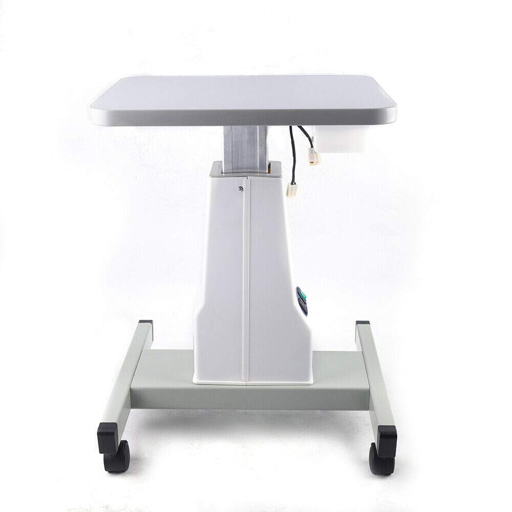 **Professional Adjustable Electric Lifting Mobile Table 40x48cm for Optometry & Eyeglass Shop - Motorized Ophthalmic Work Stand Equipment - Perfect for Eye Exams & Lens Fitting**