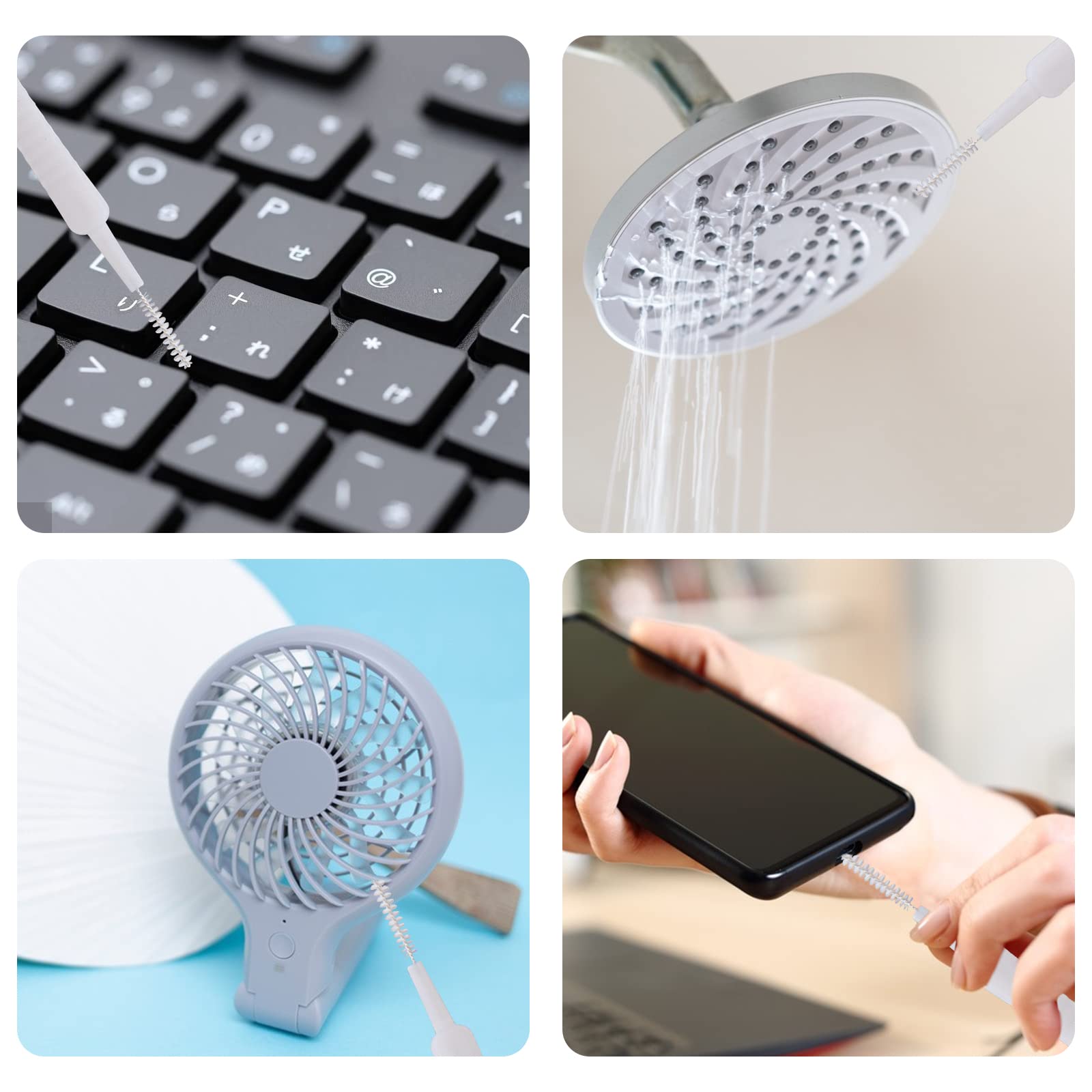 50-Pack Anti-Clog Shower Head Cleaning Brushes with Nylon Bristles - Deep Clean Shower Nozzles, Keyboard Gaps & Tight Spaces - Perfect for Bathroom, Kitchen & Electronics Maintenance